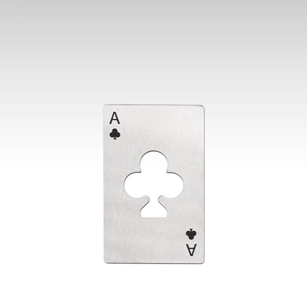 2 Colors Creative Poker Shaped 85*55mm Stainless Steel Credit Card Size Bar Bottle Tool