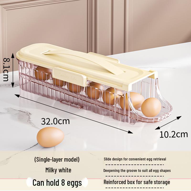 

Automatic Egg Rolling Storage Box - Large Capacity, Food Grade, Fresh-Keeping for Refrigerator Door