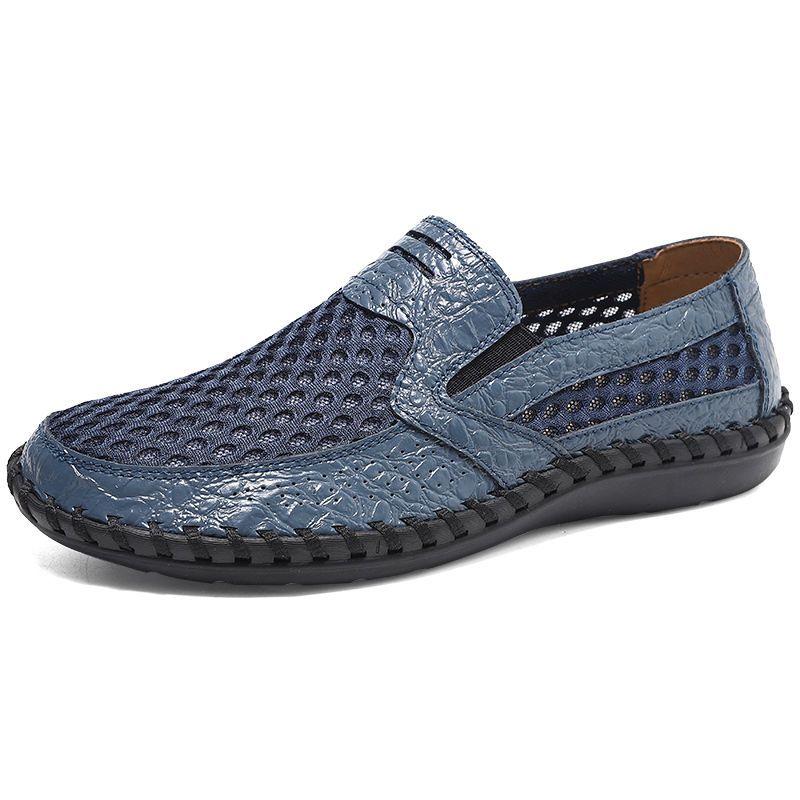 Fashion Soft Splicing Mesh Low-Top Male Casual Shoe Non Slip Fashion 2025 High Quality Designer Comfortable Size 46 Men's Leather Shoes