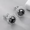 0.5CT -2CT Black Moissanite Earring Men Women Jewelry 925 Sterling Silver White Gold Plated VVS Male Halo Diamond Stud Earrings