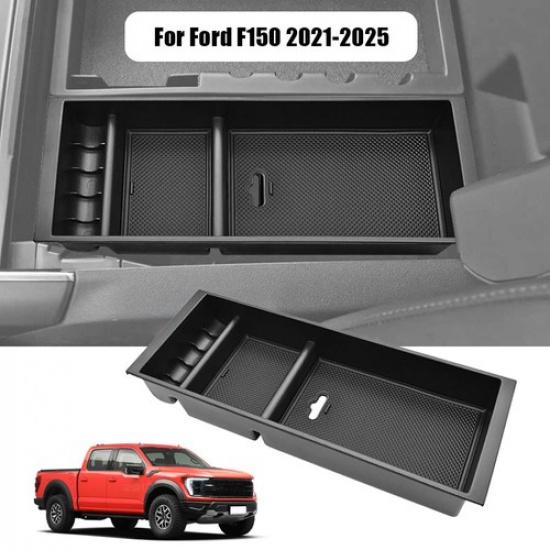 Fit For Ford F150 -2024 2025 Car Center Console Armrest Storage Box Black