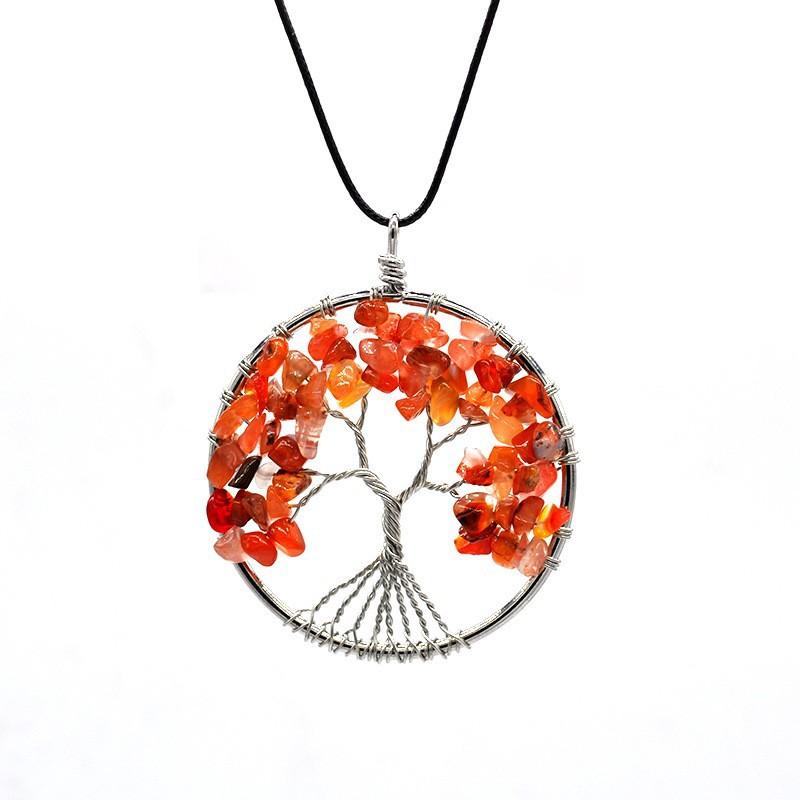 Natural Gravel Tree Of Life Necklace, Fortune Tree Root Necklace N138