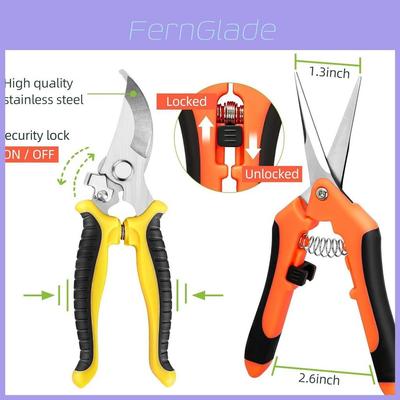 Garden Shears Set With Stainless Steel Blades For Pruning Fruit Trees And Garden Use
