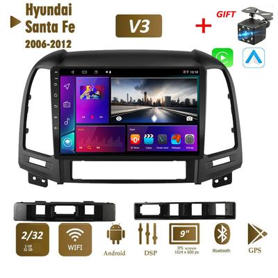 Android Carplay Car Radio Multimidia Video Player Navigation GPS For Hyundai Santa Fe 2006-2012 2din Head Unit 2+32GB