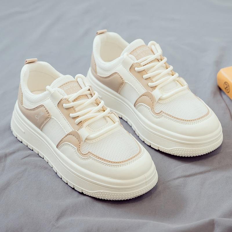 Summer Mesh Breathable and Versatile New Little White Shoes Women's Shoes Thick-soled Heightening Board Shoes Summer Mesh Shoes
