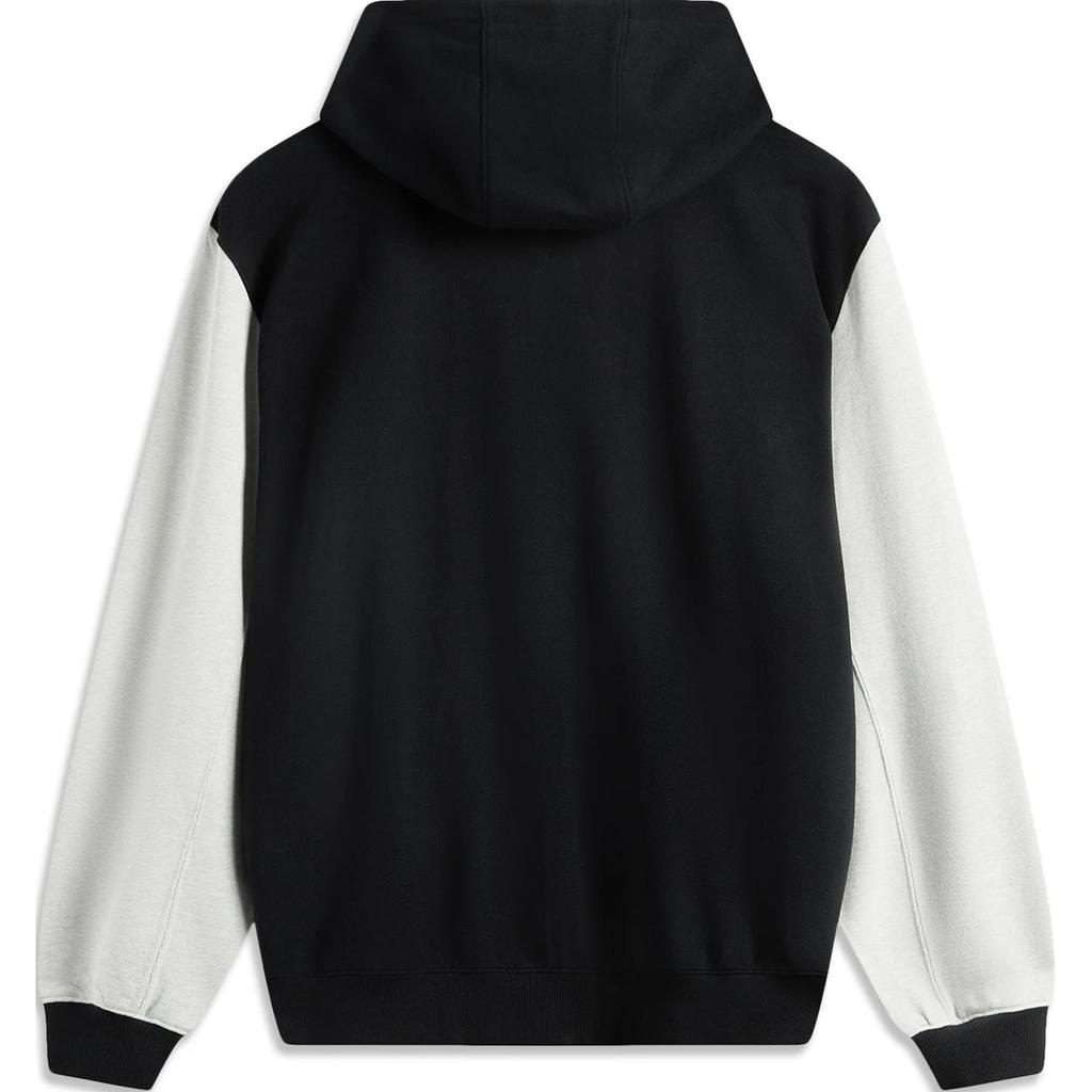 Li Ning Basketball Series Bad Five Letter Splicing Single Button Hooded Comfortable Breathable Loose Cardigan Sweatshirt Men Sweatshirt AWDU261-5