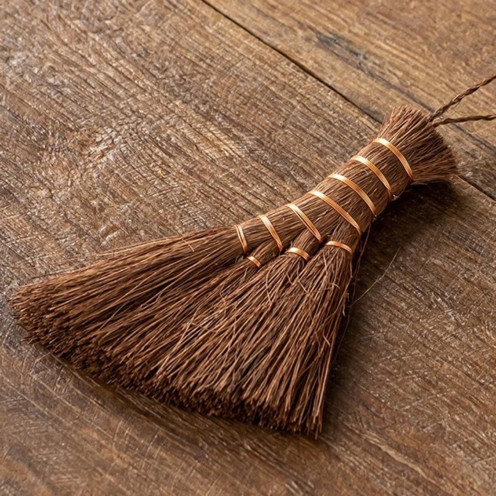 Natural Asian Whisk Broom Palm Small Tea Cleaning Brush Handheld Oil-free Scrub Brush Desktop