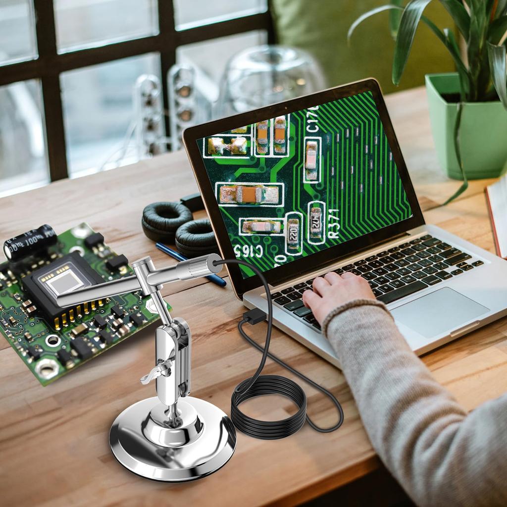 Câmera de microscópio eletrônico compatível com iPhone AMTORIN Microscópio USB Compatível com IOS Android Windows MacBook Sem atraso de tela com fio não