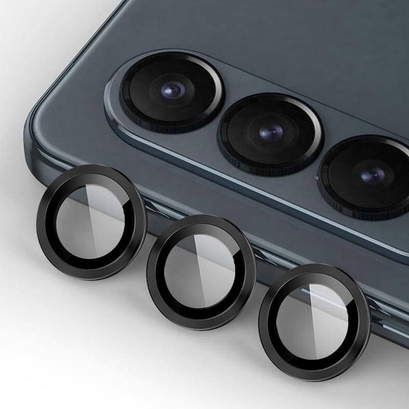 Metal Lens Camera Protective Glass Case for Samsung Z Fold5 Flip5 Fold4 A54 A34 A24 A14 Back Tempered Glass Matel Ring Lens