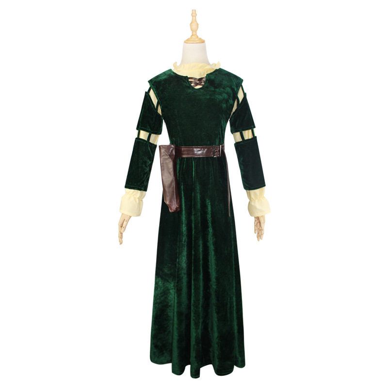 Merida Tapferes Mädchen Kleid Tapferes Mädchen Merida Cosplay Vollständiges Set auf Lager