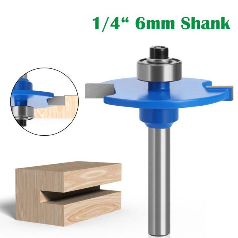 1pc 6mm 6.35mm Shank T-Sloting Biscuit Joint Slot Cutter Jointing Slotting Router Bit 4mm Height Milling Cutter Wood Working