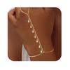 Minimalist Handmade Glass Zircon Gold Chain Finger Link Bracelet Summer Beach Vacation Women Jewelry Accessory