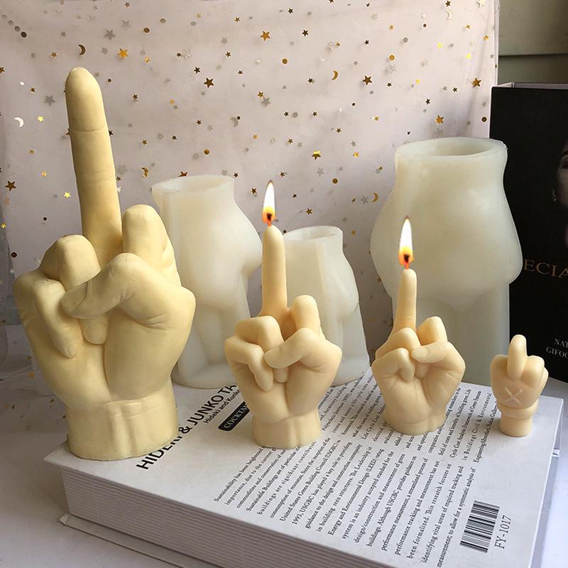 Stampo per Candela Dito Medio Fai da Te per Aromaterapia Creativa e Artigianato in Resina Epossidica