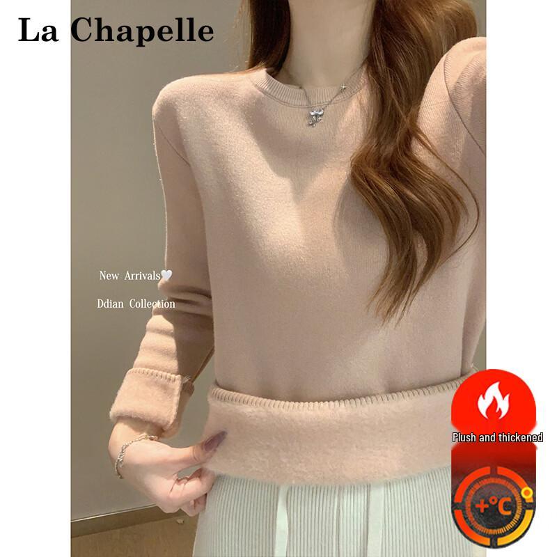 La Chapelle Women's Thermal Fleece-Lined Crewneck Pullover