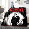 1pc Scarface-Inspired Flannel Blanket - Soft Cozy All-Season Throw for Bedroom, Sofa, Camping, Travel - Perfect Gift for Movie FansB34