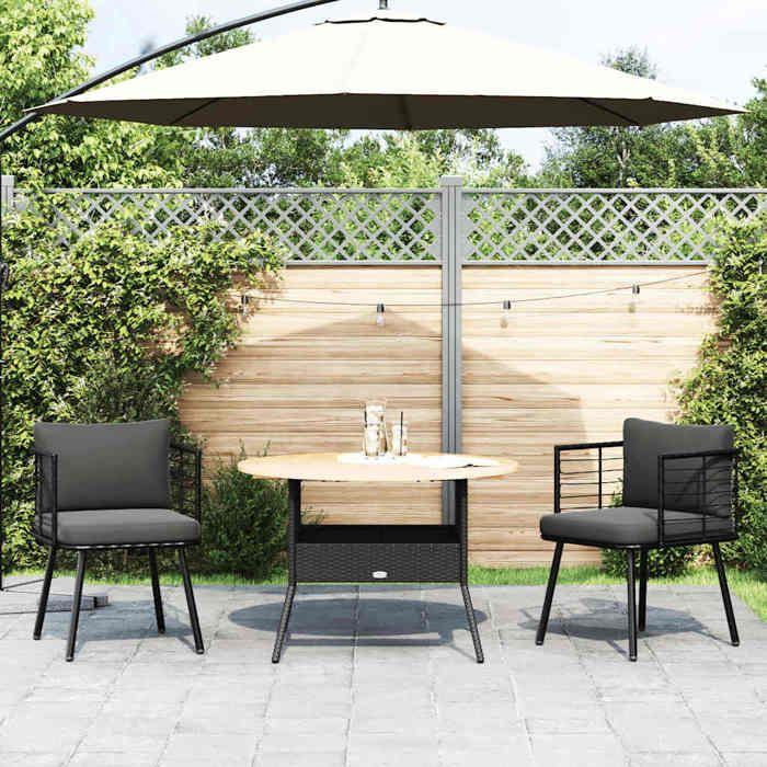 VidaXL Chaises de jardin lot de 2 avec coussins noir résine tressée, siège de jardin, chaise de patio, chaise à manger de 3328656
