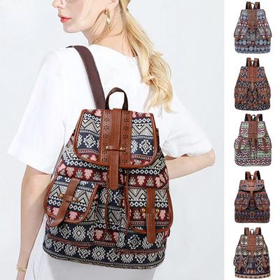 1PC Exotic Backpack Retro Trend Large Capacity Casual Fashion Personality Draw Belt Women's Bag