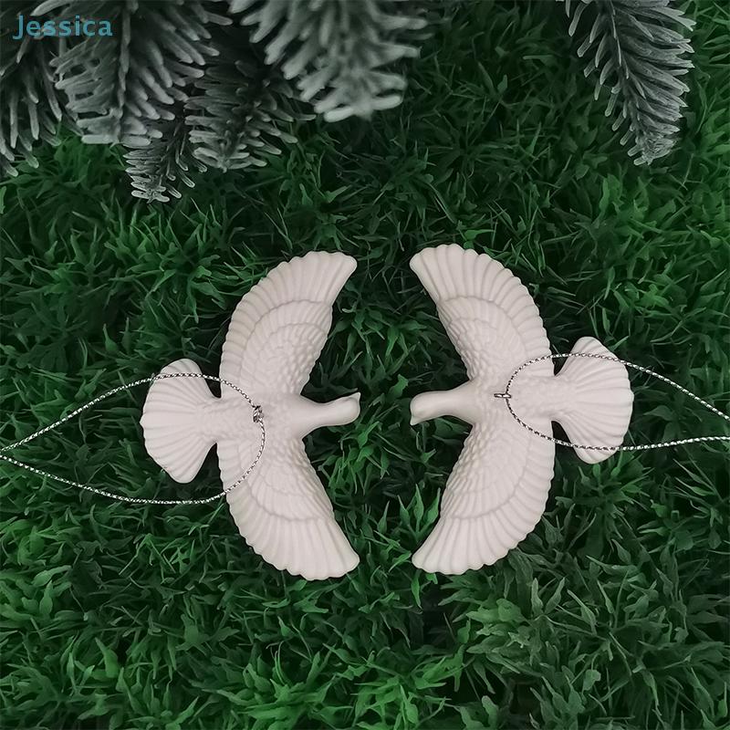 2Pcs White Dove Christmas Ornaments Peaceful Acrylic Bird Decorations for Tree, Home & Holiday Gifts