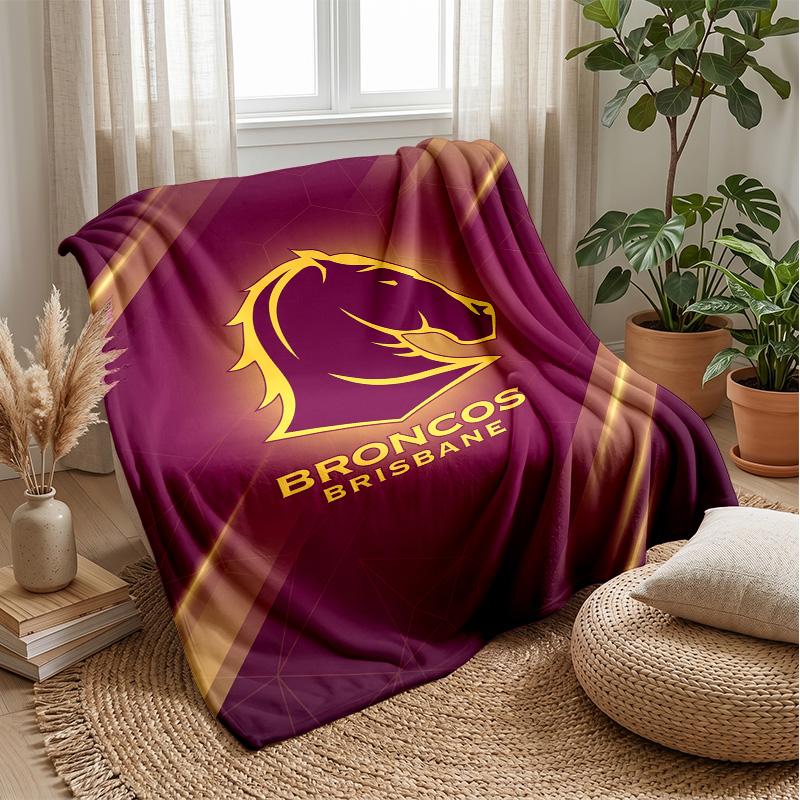Coperta in Pile Flanella Brisbane Broncos Coperta Calda e Accogliente per Divano Letto Viaggio Uso Stagionale