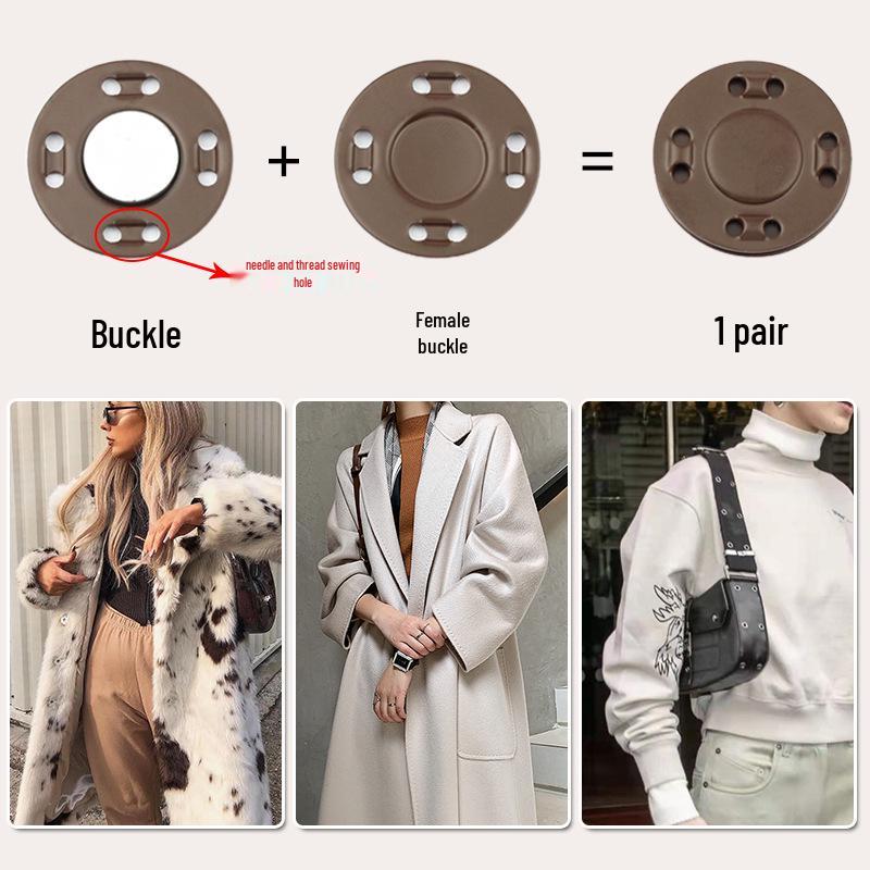 Colored Magnetic Snap Button: Hidden Metal Stud & Eye Closure for Coats and Bags