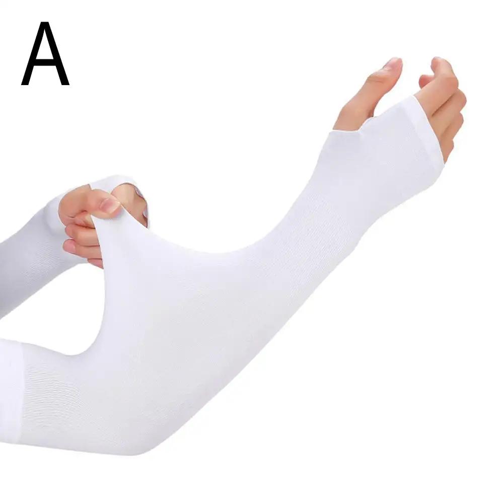 

Летний лед шелк длинные рукава анти-солнечные ожоги рукава женские нарукавники велосипедные манжеты без пальцев прохладный анти-УФ мужские новые