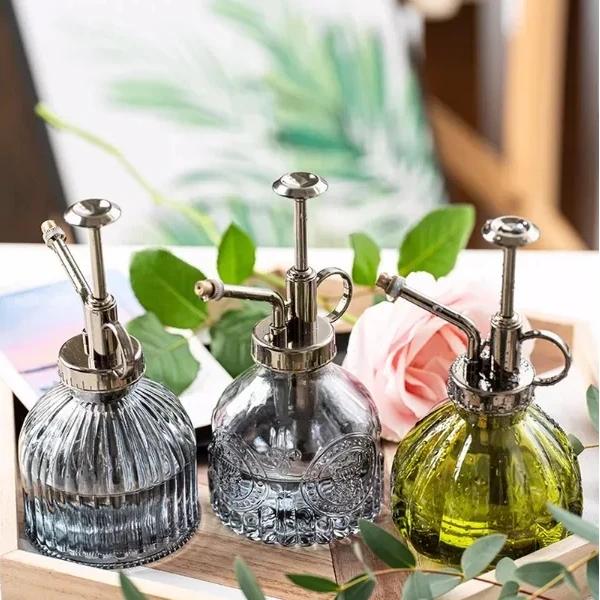 Nowe tłoczone szkło Ciśnienie powietrza Ogrodnictwo Specjalne Retro Mała puszka Dezynfekcja Podlewanie Butelka Szklana Butelka ze spryskiwaczem