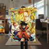 Goku Cartoon Pattern Flannel Blanket, High Quality Comfortable for All Seasons, Home Decor, Warmth and Comfort, Perfect for Gifts.