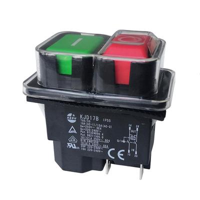 KEDU KJD17B Su Geçirmez Elektromanyetik Butonlu Anahtarlar Torna Tezgahları için 4 Pinli