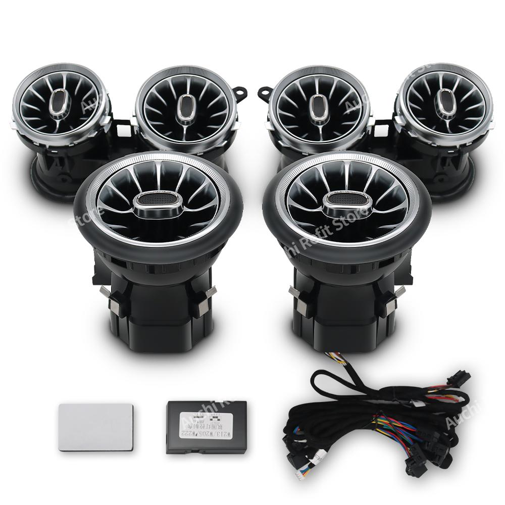 Hot Interior Mouldings 64 Colors LED 3D Rotating Tweeter Speaker Air Vents Interior Ambient Light For Mercedes Benz W213 E-Class