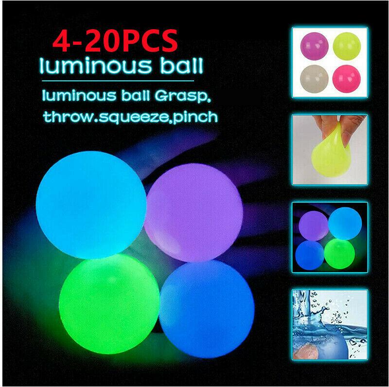 

4/8/12pcs Kids Sticky Wall Ball for Ceiling Stress Relief Globbles Squishy Relief Toys