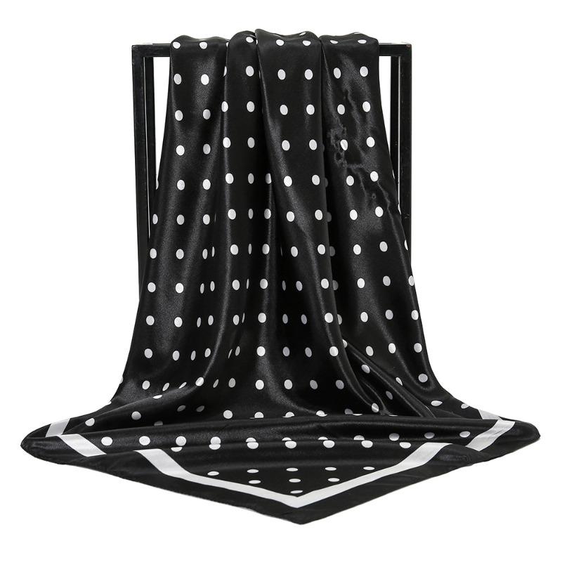 Autumn new fashion small fresh polka dot satin large square scarf women's fashion square scarf F