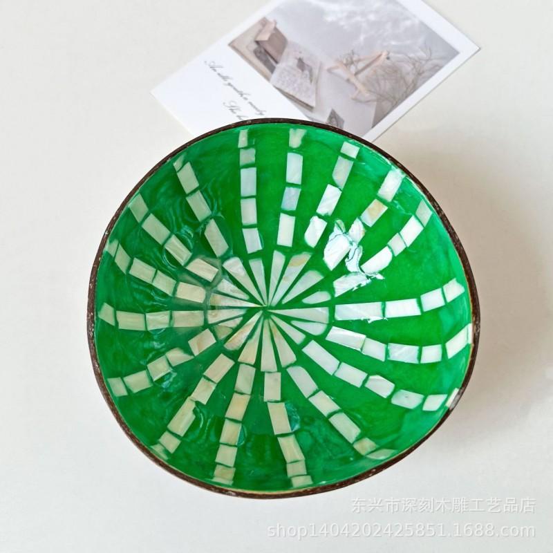 Vietnamese Coconut Shell Bowl Decorative Serving Dish Snacks Nuts Candy Home Decor Storage
