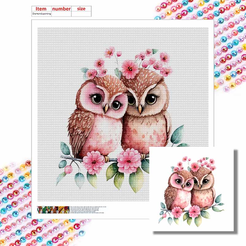 New Arrival 5D DIY Full Circle Diamond Painting "Painted Owl" Embroidery Cross Stitch Home Decor Gift
