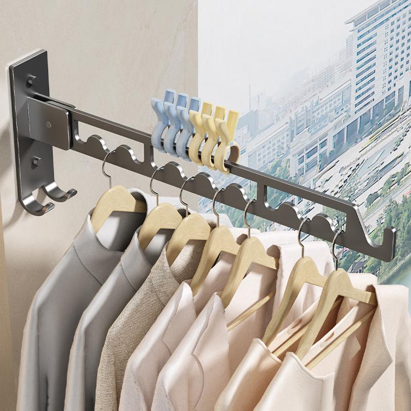 Balkongtorkställ i rostfritt stål Väggmonterat torkställ Badrumstorkställ Utrymmesbesparande för inomhusbruk 11 hål