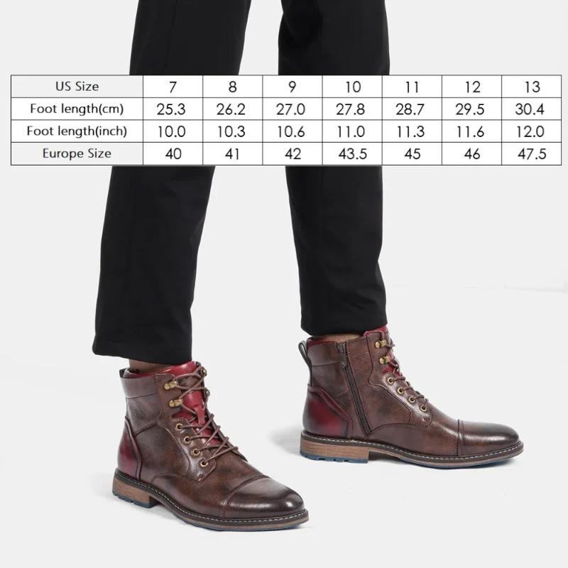 High-end Men Fashion Boots New Arrival Britsh Vintage Leather Boots Shoes Men Autumn Winter Design Mens Ankle Boots Plus Size 49