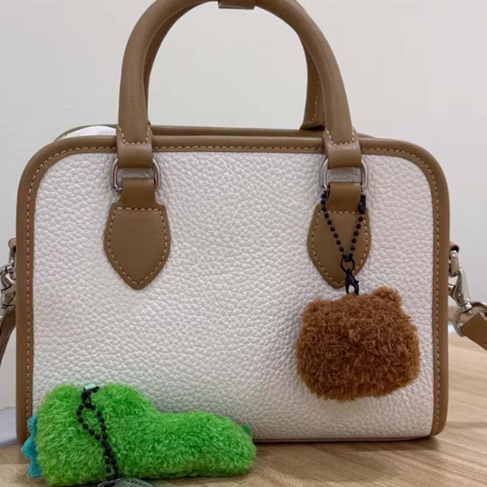 2pcs/set Chick Crocodile Key Ring Funny Friends Bag Charm Green Plush Animal Key Buckle  Ornament