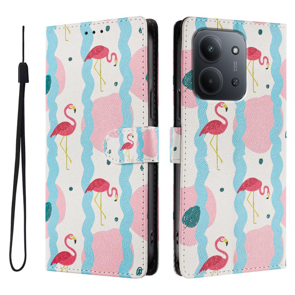 Printed Cartoon Magnetic Leather Wallet Flip Case for Redmi 15C 14C Note 14 15 13C 13 12 12C 9A A3 A4 A5 Pro 4G 5G Phone Cover