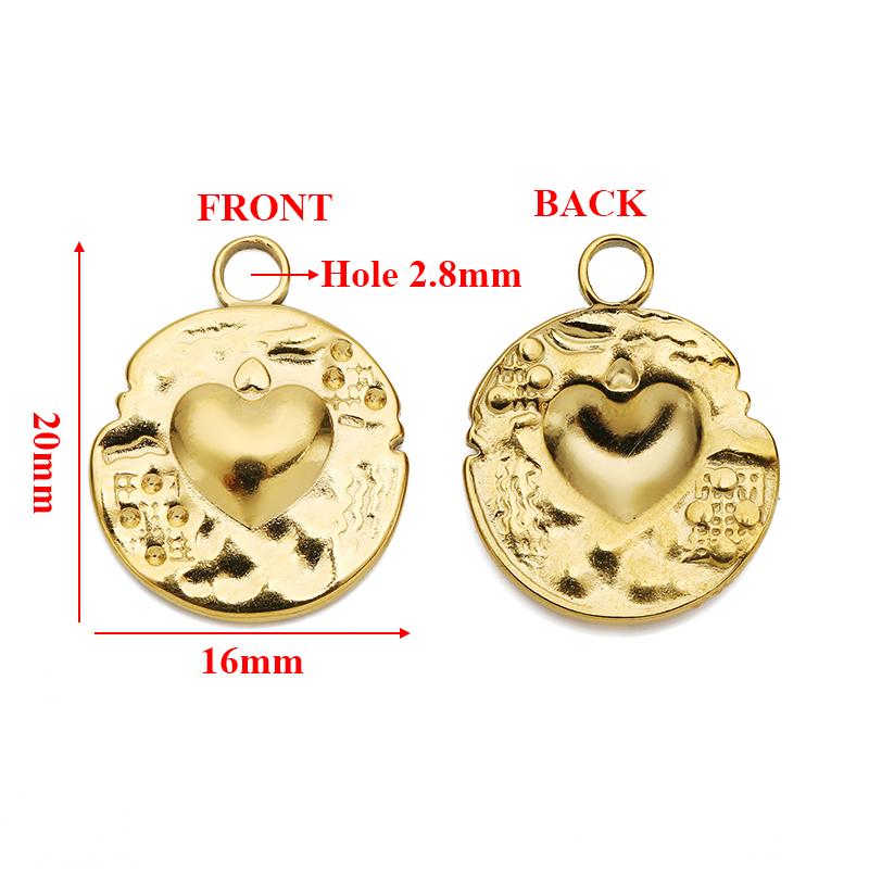 5pcs Stainless Steel Heart Charms Star Moon Pendants for DIY Women Fashion Jewelry Sweater Chains Necklaces Findings Supplies