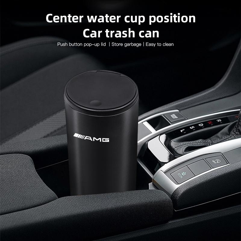 Car Trash Bin Alloy Garbage Can Rubbish Basket Bin auto Accessories styling For Mercedes Benz AMG A B C E G CLA W211 W203 W204