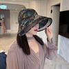 Cappello da Sole in Rete Traspirante con Parte Superiore Semi-vuota, Ampia Visiera, Protezione Completa del Viso, Cappello con Stampa Retro, Pieghevole, Portatile, Cappello Sportivo