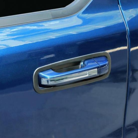 For -2024 Dodge RAM 1500 ABS Black Exterior Door Handle Bowl Cover Trim 8PCS