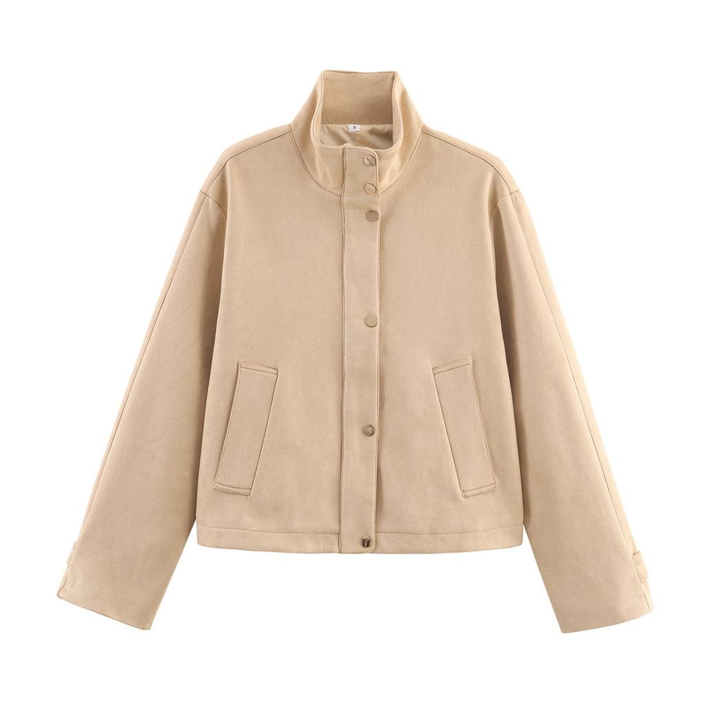 European and American style new women's fashionable casual versatile classic two-color suede jacket