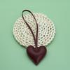 Custom Leather 3D Peach Heart Keychain Bag Pendant Love Hand Rope Personalized Couple Backpack Pendant Gift