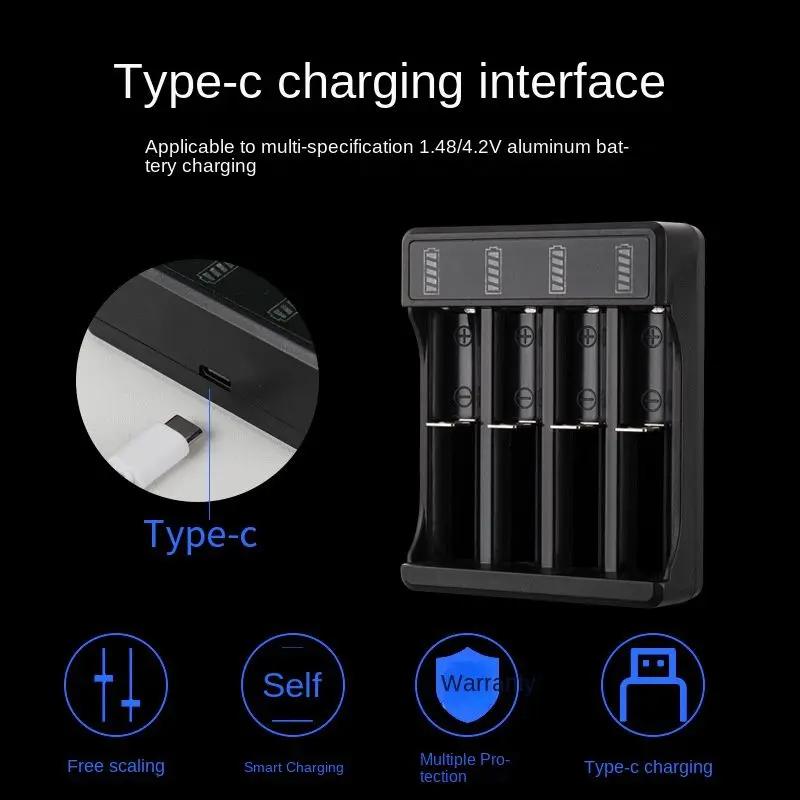Universal Battery Charger With LED Indicator Cable 3.7V Smart Quick Rechargeable Lithium Battery Charger for 18650 26650 14500
