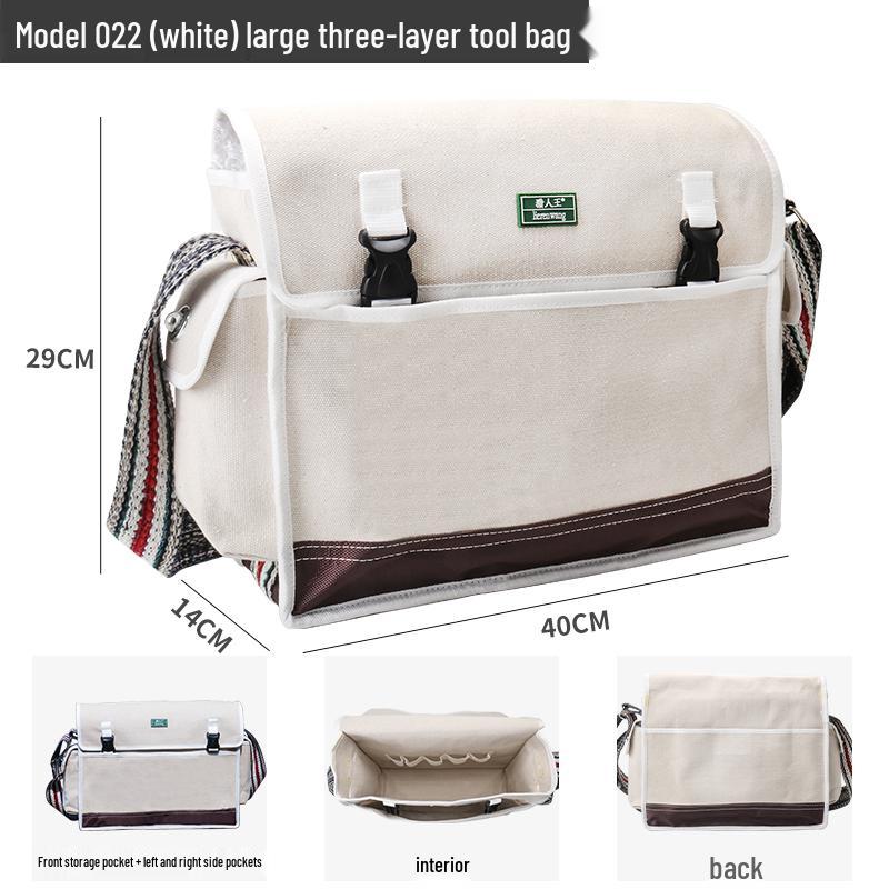Multifunctional Electrician Canvas Tool Bag - Wear-resistant, Thickened, Shoulder/Crossbody