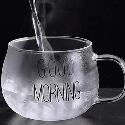 1 Stück Buchstaben bedruckt Transparent Kreativ Glas Kaffee Tee Becher Getränke Dessert Frühstück Milch Tasse Glasbecher Henkel Trinkgeschirr