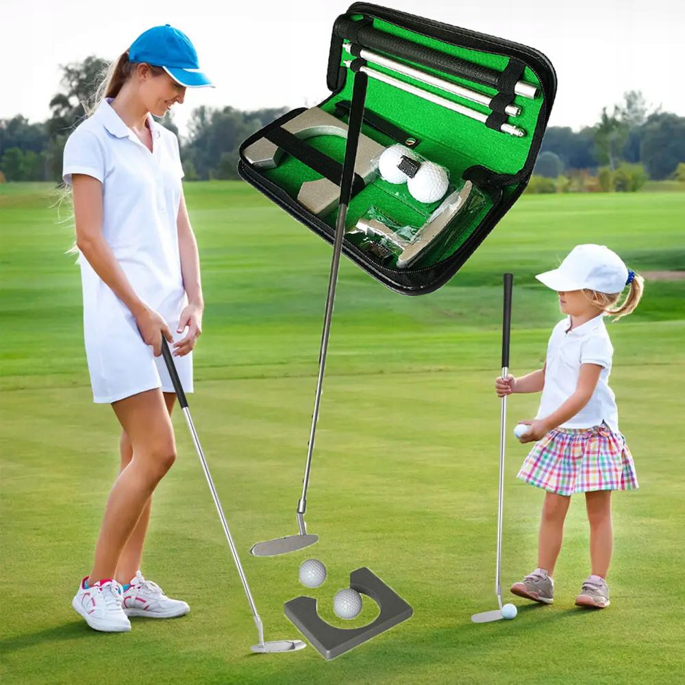 Przenośny zestaw do ćwiczeń golfowych | Mini putter + akcesoria treningowe