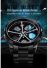 SVJ Men's Double Wheel Hub Watch with 3D Hollow Design and Brake Caliper Style