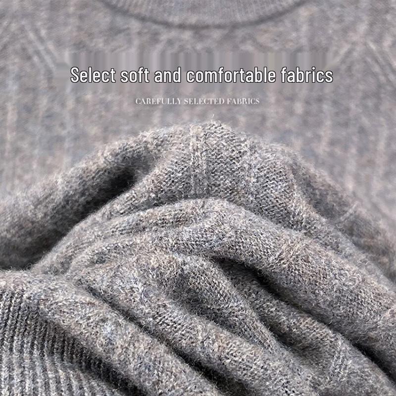 Hengyuanxiang Men's Premium Wool Knit Pullover Sweater