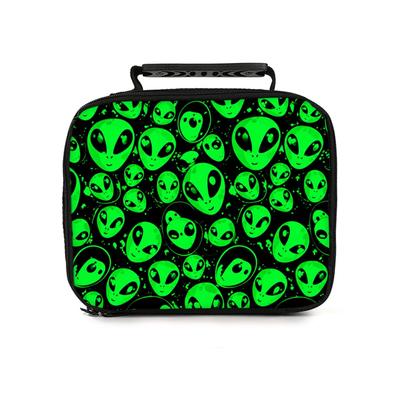 Alien Print Children's Lunch Bag Best Gift for Boys Girls 2D Flat Cartoon for School Outdoor Picnics Bento